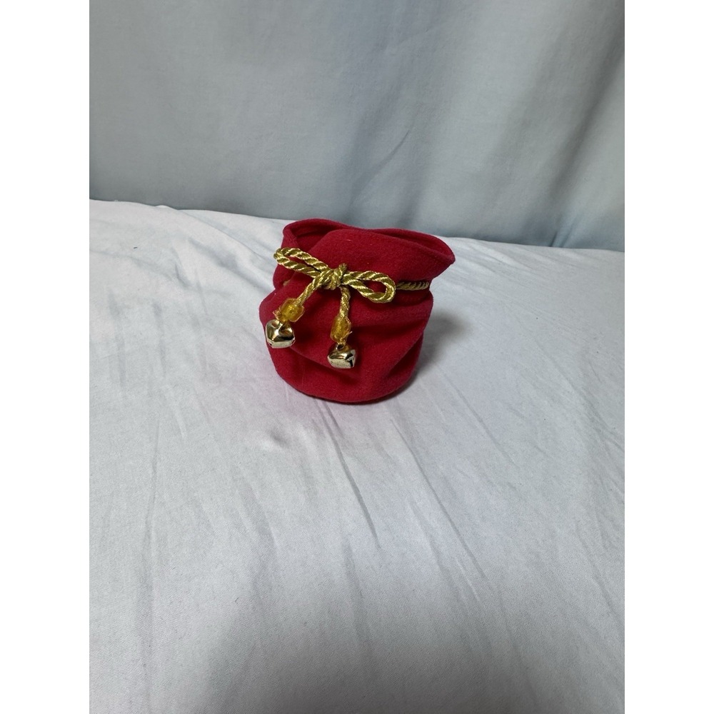 Avon A Wonderful Countdown To Christmas Replacement Red Santa Toy Bag Gold Bell